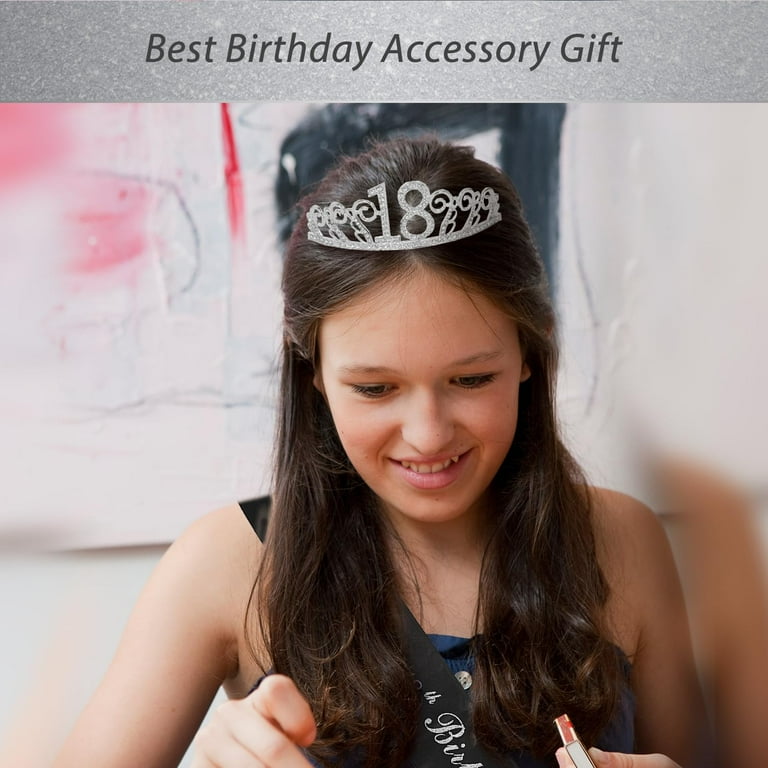 Fascia Per Compleanno 18 Anni '18th Birthday' In Raso Nero E Argento: Accessorio Elegante Per Feste, Addobbi E Decorazioni - 5