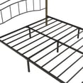 thumbnail image 4 of Christopher Knight Home Contemporary Queen Size Metal Bed Frame with Wavy Headboard and Footboard, Black+Gold, 4 of 9