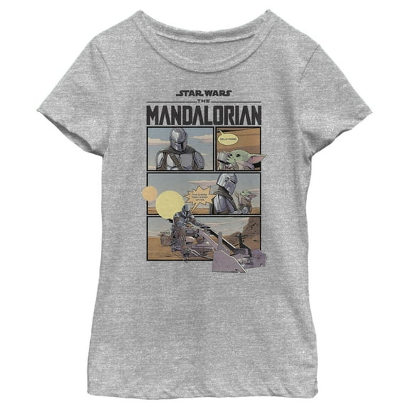 Girl's Star Wars: The Mandalorian Rescue The Child Graphic Tee Athletic Heather Large