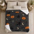 thumbnail image 5 of Playful Black Cats Pumpkins Halloween Pattern, Playful Pet Portrait Pattern, Warm Flannel Blanket for Living Room and Bedroom, Cat Lovers Halloween Gift, Pet Lover Home Decor, 5 of 9