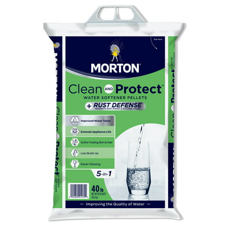 Morton® Clean and Protect® Plus Rust Defense® Water Softener Salt Pellets, 40 lb. (Best Water Softener For High Iron)