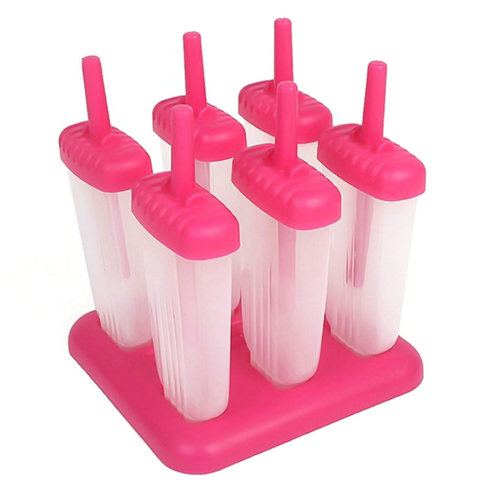 HEQU Silicone Popsicle Molds 6Pcs Ice Lolly Cream Maker Mold Diy