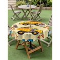 thumbnail image 4 of Outdoor Tablecloth with Umbrella Hole for Patio/Picnic/Party/Camping, Yellow Truck Waterproof Table Cloth Round Cover Washable, Stars Blue Checkered Modern Farmhouse Art (Dia 54"), 4 of 8