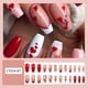 thumbnail image 2 of 24 Pcs Long Coffin Valentine's Day Acrylic Nail EleganFrench Tip Heart Designs Stick on Nail Manicure Nail Art for Women, 2 of 4