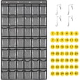 thumbnail image 1 of 42 Pocket Classroom Pocket Chart for Cell Phones and Calculator,Clear Cellphone Pocket Chart for Classroom with Number Sticker and hooks (Grey-42 Pockets), 1 of 7