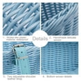 thumbnail image 3 of HBASD Bicycle Front Basket, Colored Tassels Front Handlebar Bike Basket Handlebar with Streamers Bell and Stickers,Bicycle Decoration (Sky Blue), 3 of 10