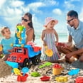thumbnail image 3 of Beefunni Sand Toys for Toddlers Kids, Beach Toys, Truck Sandbox Toys Set, Activity Sensory Water Play Summer Outdoor Toys Gift for Kids Age 3 4 5 6+, Sand Molds Kit, 3 of 7