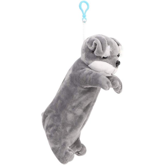 Estuche para lápices con forma de perro en 3D, suave y de felpa, con diseño de perro, estuche para lápices, estuche para bolígrafos de animales, papelería de gran capacidad