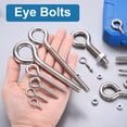 thumbnail image 4 of Uxcell 10 Paquete Ojos de Perno, M4 x 7mm Acero Inoxidable Rosca Ojos Plata con Tuerca para Colgar o Asegurar Cables, 4 of 6