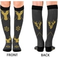 thumbnail image 2 of FREEAMG Christmas Decoration Compression Socks for Men & Women Running Stockings Knee High Socks for Gardening Running Cycling Travel and Climbing, 1 Pair, 2 of 7