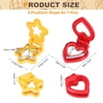 thumbnail image 2 of Uxcell 2 Pack Crustless Sandwich Cutter, Heart/Star Shape Uncrustable Sandwich Maker Sealer Press Bread Cookie Cutter and Sealer for DIY Breakfast Lunch Afternoon Tea (Red/Yellow), 2 of 7
