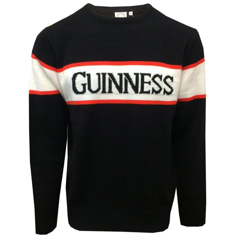 Guinness Men s Knitted Jumper Black and White with Red Detail
