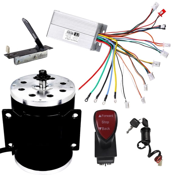 1800W DC 48V Brushless Motor, Motor Speed Controller, Foot Pedal, Switch Toggle, Ignition Coil for Scooter Go Kart ATV UTV Buggy Quad Moped Dune Drift Trike 4 Wheeler Tricycle