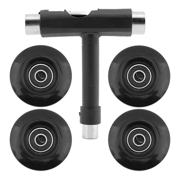 Ruedas de skate con carcasa de 55 mm, poliuretano, 80 A, con rodamientos, 4 piezas y herramienta