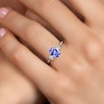 thumbnail image 4 of Gem Stone King 10K White Gold Blue Tanzanite and White Topaz 3-Stone Ring for Women | 1.44 Cttw | Oval 8X6MM | Gemstone December Birthstone | Size 6, 4 of 6