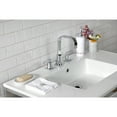 thumbnail image 3 of Kingston Brass VWP3722W8B1 Quadras 37" Ceramic Console Sink with Steel Base and Glass Shelf (8-Inch, 3-Hole), White/Polished Chrome, 3 of 7