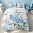 thumbnail image 2 of Erosebridal Botanical Flower Quilt Full, Cute Blossom Full Bedspread Sets, Gray Reversible, Soft Blue White, 3-Piece (1 Coverlet and 2 Pillowcases), 2 of 7