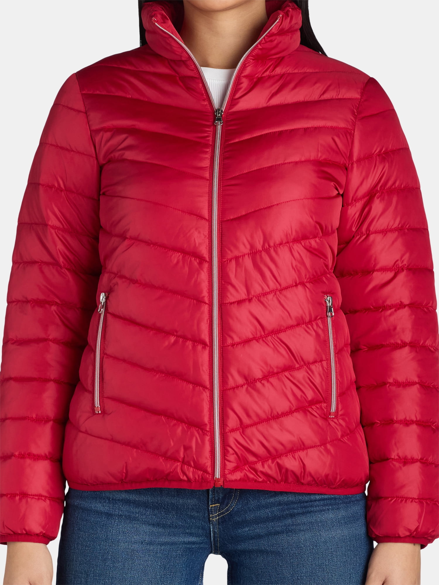 Big Chill Women's and Women’s Plus Packable Puffer Jacket, Midweight, Sizes S-3X
