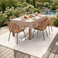 thumbnail image 3 of Lahome Decor 6’X9’ Rainbow Outdoor Rug for Patio,Beach Mats Waterproof, Camping Rug for Outside RV, Portable Plastic Straw Outdoor Area Rug for Backyard, Garden, Pool Deck,Light Khaki, 3 of 10