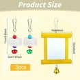 thumbnail image 3 of Lshn Bird Cage Accessory: Hanging Swing Mirror Toy with Bell for Small Birds, Parrots, Budgies; Chicken Coop Toy for Enrichment and Entertainment, 3 of 7