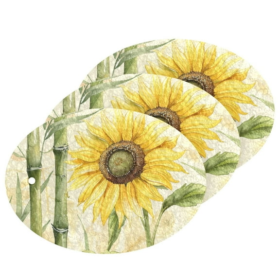 Sunflower Bamboo 3 Pack Dish Sponges Bulk Natural Sponges Compressed Sponges Non-Scratch for Kitchen Cleaning Dishes