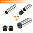 thumbnail image 4 of Unique Bargains 6 Pcs Inserts pour Tubes Ronds avec Filetage M10, pour Tube Rond 30mm/1.18 Pieds OD, Insert de Roulette en Plastique Noir Rond, 4 of 7