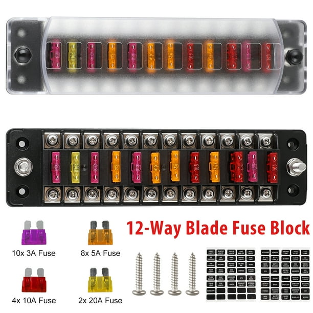 Blade Fuse Block, EEEkit Waterproof Boat Fuse Panel with DampProof