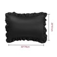 thumbnail image 3 of Set Of 4 Satin Pillow Shams Oxford Pillowcase W Ruffled Decor Black Queen, 3 of 7