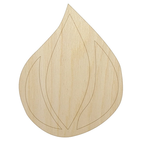 Fire Symbol Wood Shape Unfinished Piece Cutout Craft DIY Projects - 4.70 Inch Size - 1/8 Inch Thick