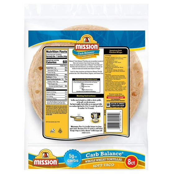 mission whole wheat tortilla nutrition facts