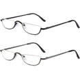 thumbnail image 3 of Viseng Half Frame Reading Glasses for Women Men Slim Half Moon Lens Readers Metal Semi Rimless Eyewear, 3 of 6