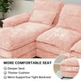 thumbnail image 5 of 110 U-Shaped Couch, Pink Cloud Modular Sectional Sofa, 4 Seats with Pillows for Living Room, Ultra Comfy Chenille Fabric, Deep Double Cushions, 5 of 10