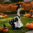 thumbnail image 5 of AZXY Halloween Goose Outfit, Fits 23" Porch Goose Statue, Goose Clothing & Goose Cloth, Gothic Goose Clothes Dress for Cement Plastic Lawn Goose, Outdoor Halloween Decor for Porch Yard Lawn Garden, 5 of 8