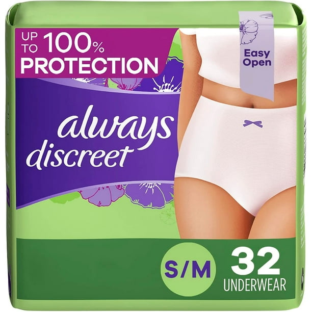 Small/Medium, 32 Count - Maximum Protection - Incontinence & Postpartum  Underwear For Women