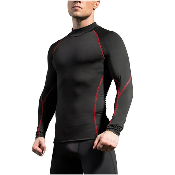 pstuiky manga larga para hombre, Camisa deportiva transpirable de manga larga y cuello redondo para hombre, color liso camisetas de hombre s