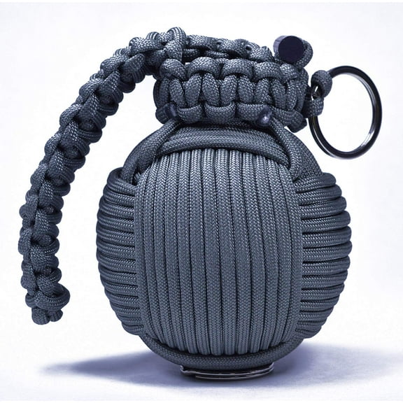 Bored Paracord - Charcoal Color Emergency Paracord Survival Kit - 44 Life Saving Items Inside