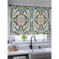 thumbnail image 5 of Sheer Curtains 45 Inch Length, Teal Green Boho Boho Semi Sheer Curtains Light Filtering Window Treatment, Abstract Medieval Vintage Floral Privacy Voile Drapes for Living Room Bedroom 52x45 Inch, 5 of 7