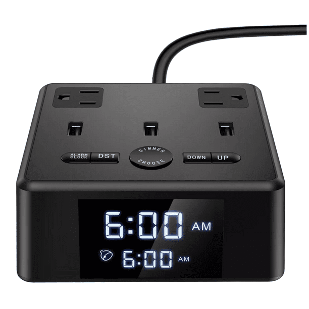 Cargador De Reloj Despertador Digital Estación De Carga Negro Malubero Reloj Despertador de carga