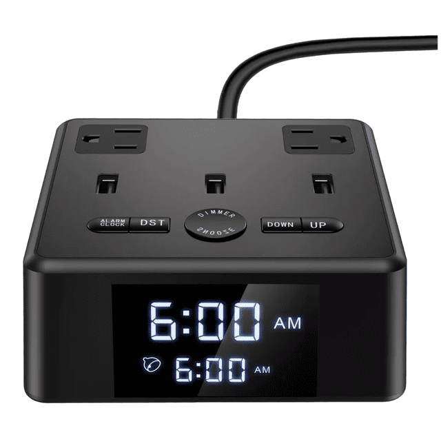Cargador De Reloj Despertador Digital Estación De Carga Negro Malubero Reloj Despertador de carga