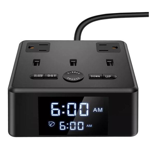 Cargador De Reloj Despertador Digital Estación De Carga Negro Malubero Reloj Despertador de carga