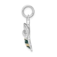 thumbnail image 2 of Sterling Silver Rhodium-platedGreen & Yellow Enamel Bee Charm, 2 of 3