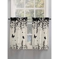 thumbnail image 5 of Spring Botanical Living Room Curtains 2 Panel, Black Eucalyptus Butterfly Rustic Cafe Window Treatment, Farmhouse Bedroom Bathroom Kitchen Curtains Drapes 104"x54", 5 of 6
