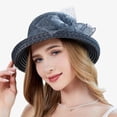 thumbnail image 7 of Riforla Womens Summer Dress Hat Wide Leaf Flower Bridal Shower Hat Sun Hats Beach Hat Beach Hats for Women Black, 7 of 7