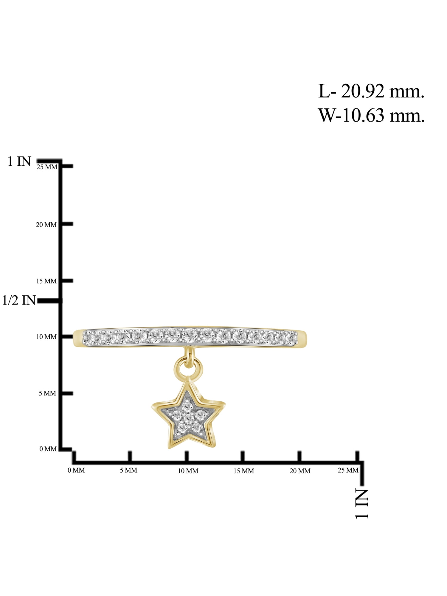 JewelersClub Diamond Rings for Women – 1/5 Carat White Diamond Ring Jewelry– 14K Gold Plated Silver Bands for Women –– Ring by JewelersClub