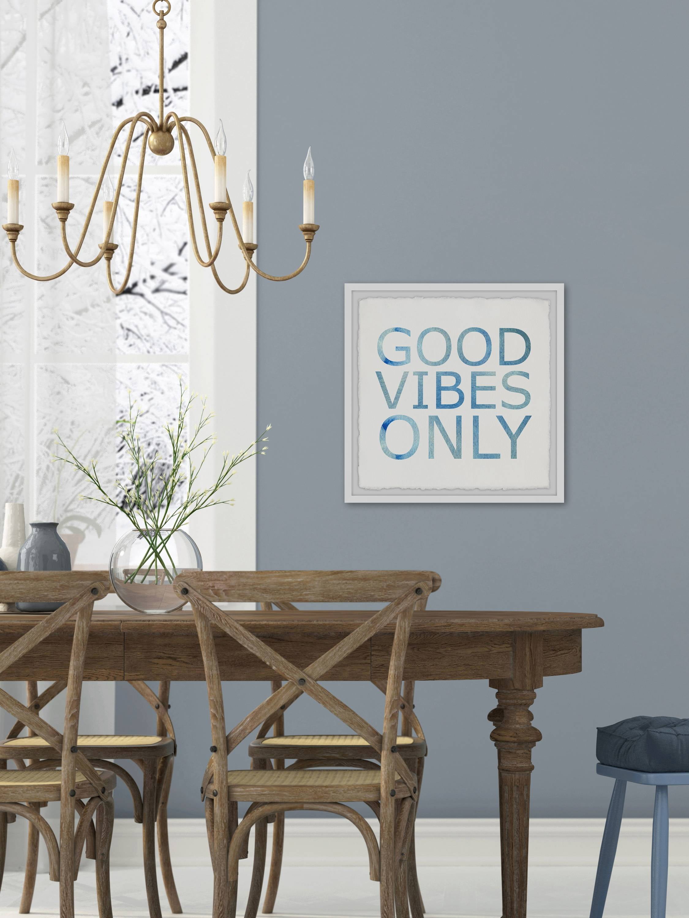 Marmont Hill Good Vibes Only x Framed Wall Art, 18.00" x 1.50"
