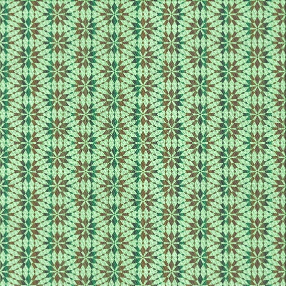 Ahgly Company Indoor Square Patterned Fern Green Area Rugs, 7' Square