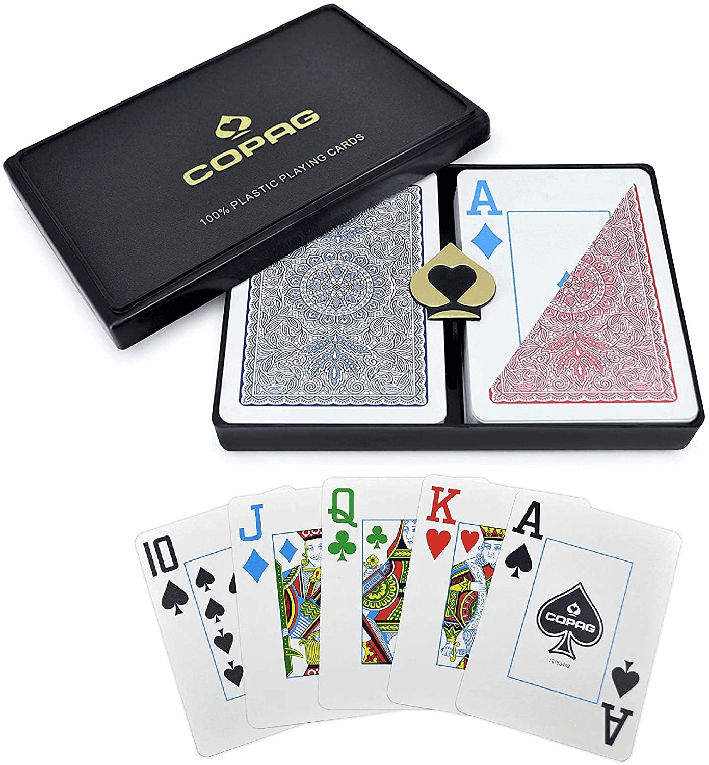2 Deck Set Poker Size 100% Plastic Playing Cards