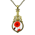 thumbnail image 1 of Collar de guitarra Unbranded con colgante de Flores Pintura arte círculo rojo, 1 of 3