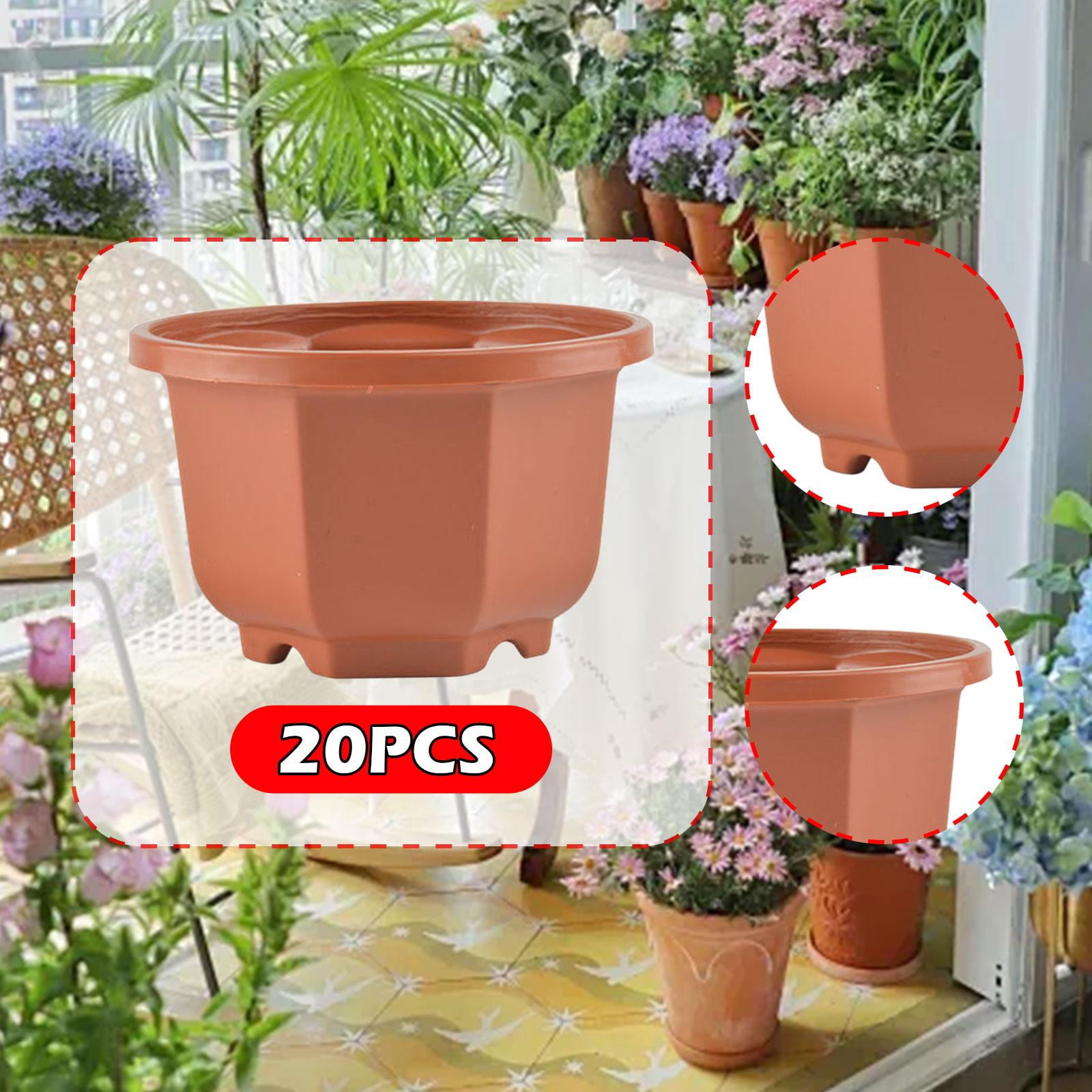 figatia 20 Pieces Flower Pots Planters Containers Modern Decorative Plant Pots with Drainage Holes for Gardening Shelf Indoor Outdoor 13cmx7.5cm