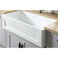 thumbnail image 4 of Gourmetier GKFA361810SQ Arcticstone 36" Solid Surface White Stone Apron-Front Single Bowl Farmhouse Kitchen Sink with Strainer, Matte White, 4 of 8